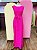 Vestido Longo Rosa Crepe Duna Kalli M - Imagem 1