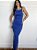Vestido Azul Regata Canelado Decote - Imagem 1