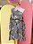 Vestido Curto Off Listrado Estampa Folhas Verdes Hill - G - Imagem 1