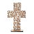 Lembrança Cruz Vazada com Oração Santo Anjo 11 cm MDF - Imagem 1