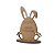 Lembrança Páscoa Coelhinho Feliz Páscoa 10 cm MDF - Imagem 1