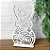 Enfeite Páscoa Coelho Arabesco Floral 25 cm MDF Branco - Imagem 2