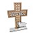 Enfeite Páscoa Rattan/Palha Cruz Ele Vive Cordeiro 25 cm MDF - Imagem 1