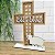 Enfeite Páscoa Rattan/Palha Cruz Ele Vive Cordeiro 25 cm MDF - Imagem 4