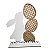Enfeite Páscoa Rattan/Palha Coelho Vertical e Ovinhos 25 cm MDF - Imagem 1