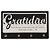 Porta Chaves Gratidão MDF Preto e Branco 24x14cm - Imagem 2