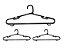 Kit c/ 3 cabides adulto preto 42cm p/ calça camisa vestidos - Imagem 1
