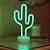 Luminária Cactus Led Neon Letreiro Luz Mesa Decoração Verde - Imagem 2