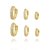 Trio de brincos argola click cravejada grossa duas fileiras de zircônias banho de ouro 18k - Imagem 1