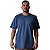 Camiseta Streetwear Azul Genuíno Lisa - Imagem 5