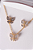 Conjunto colar e brincos borboleta cravejada - Imagem 1