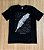 Camiseta masculina em algodão com decote careca desenho pena com escrito - Imagem 3