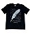 Camiseta masculina em algodão com decote careca desenho pena com escrito - Imagem 1