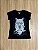 Camiseta feminina em algodão com decote careca desenho de coruja - Imagem 3