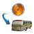 Lanterna traseira ambar Onibus Ciferal Lider 1979 com moldura - Imagem 2