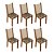 Kit 6 Cadeiras 4291 Rustic/Crema/Bege Marrom - Imagem 1