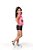 Conjunto 4 a 16  Blusa Fitness Neon em poliamida e Short em Moletinho Silk CRUSH - COR PINK e PRETO - Imagem 3