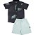 CONJUNTO INFANTIL MENINO FOLHAGEM SARJA PRETO - Imagem 1