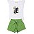 CONJUNTO INFANTIL MENINA GATINHA ALGODÃO VERDE - Imagem 2