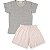 PIJAMA INFANTIL MENINA ALGODÃO LISTRADO - Imagem 1