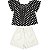 CONJUNTO INFANTIL MENINA BORDADO ALGODÃO PRETO - Imagem 2