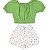 CONJUNTO INFANTIL MENINA ALGODÃO JACQUARD VERDE - Imagem 2