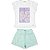 CONJUNTO INFANTIL MENINA LOVE IS BLOOM ALGODÃO VERDE ÁGUA - Imagem 1