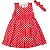 VESTIDO INFANTIL FRIDA MENINA PREGAS POÁ ALGODÃO VERMELHO - Imagem 1