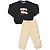 CONJUNTO INFANTIL MENINO HELLO URSO MOLETOM  PRETO - Imagem 1