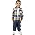 CAMISA INFANTIL MENINO XADREZ BEGE E MARINHO - Imagem 1