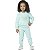 CONJUNTO INFANTIL MENINA CORAÇÃO PELUDINHO MOLETOM VERDE ÁGUA - Imagem 2