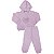 CONJUNTO INFANTIL MENINA CORAÇÃO PELUDINHO MOLETOM ROSA CLARO - Imagem 1