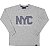 CAMISETA INFANTIL MENINO NYC ALGODÃO CINZA - Imagem 1
