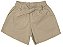 Short infantil menina cinto laço algodão bege - Imagem 1