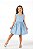Vestido infantil menina algodão texturizado floral azul - Imagem 1