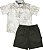 Conjunto Infantil Bebê Menino Camisa Social e Bermuda Sarja - Imagem 1