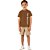 Camiseta infantil menino estampada algodão marrom - Imagem 2