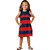 Vestido infantil menina listrado com laço algodão vermelho - Imagem 2