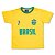 Camiseta Infantil Brasil Algodão Futebol Unissex Amarela - Imagem 1