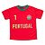 Camiseta Infantil Portugal Dry Fit Esportiva Unissex Vermelha - Imagem 1