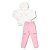 Conjunto Moletom Infantil Menina Corações com Capuz e Calça Cargo Rosa - Imagem 1