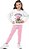 Conjunto Moletom Infantil Menina College Bear com Legging Off White - Imagem 1
