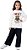 Conjunto Moletom Infantil Menina I Love NY Ursinho Wide Leg Off White - Imagem 2