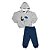 Conjunto moletom infantil menino Dino Marinho - Imagem 2