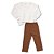 Conjunto Moletom Infantil Menina Peludinho com Brilho Off white - Imagem 1