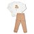 Conjunto Moletom Infantil Menina Flor Off White - Imagem 2