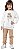 Conjunto Moletom Infantil Menina Flor Off White - Imagem 1