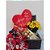 Baú de Chocolate c/ Coração de Pelúcia, Vaso de flores e Ferrero Rocher - Imagem 1
