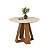 MESA DJ CELESTE TAMPO CHANFRADO REDONDO - 1035X1035 - FREIJÓ/OFF WHITE - Imagem 1