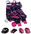 Patins 4 Rodas Preto/Rosa com Acessórios PF-04 (36-39) - Fênix - Imagem 1